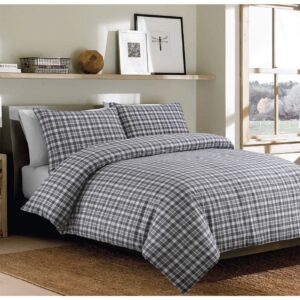 BONTON FLANNEL GREY PLAID BEDSET DB