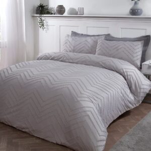 TUFTED WAVE GREY DUVET SET SB