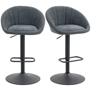 HOMCOM Swivel Bar Stools Set of 2 Height Adjustable Bar Chairs